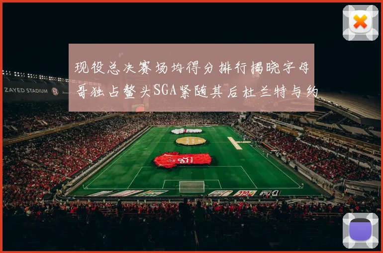 现役总决赛场均得分排行揭晓字母哥独占鳌头SGA紧随其后杜兰特与约基奇争夺第三